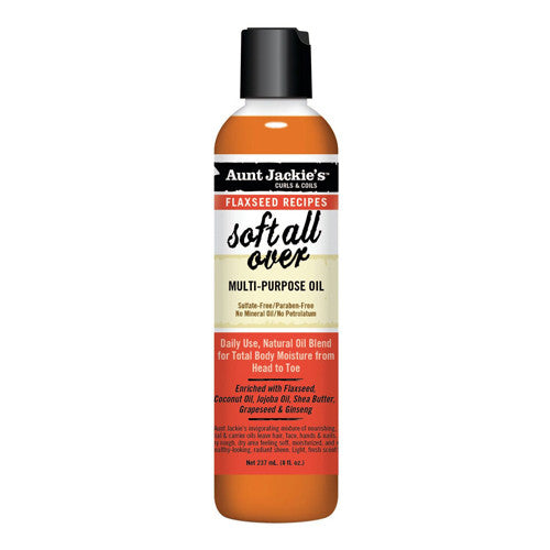 Aunt Jackies Curls and Coils Soft All Over Multi Purpose Oil, 8 Oz